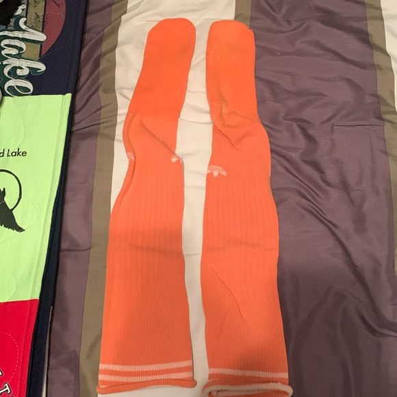 Orange Adidas Knee-High Socks - OneSizeFitsMost - Picture 1 of 1